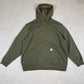 Carhartt Hoodie 2XL Loose Fit Moss Green Colourway Zip Up Fleece Lined