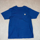 Carhartt T Shirt Large Loose Fit Blue Colourway Pocket logo Heavyweight