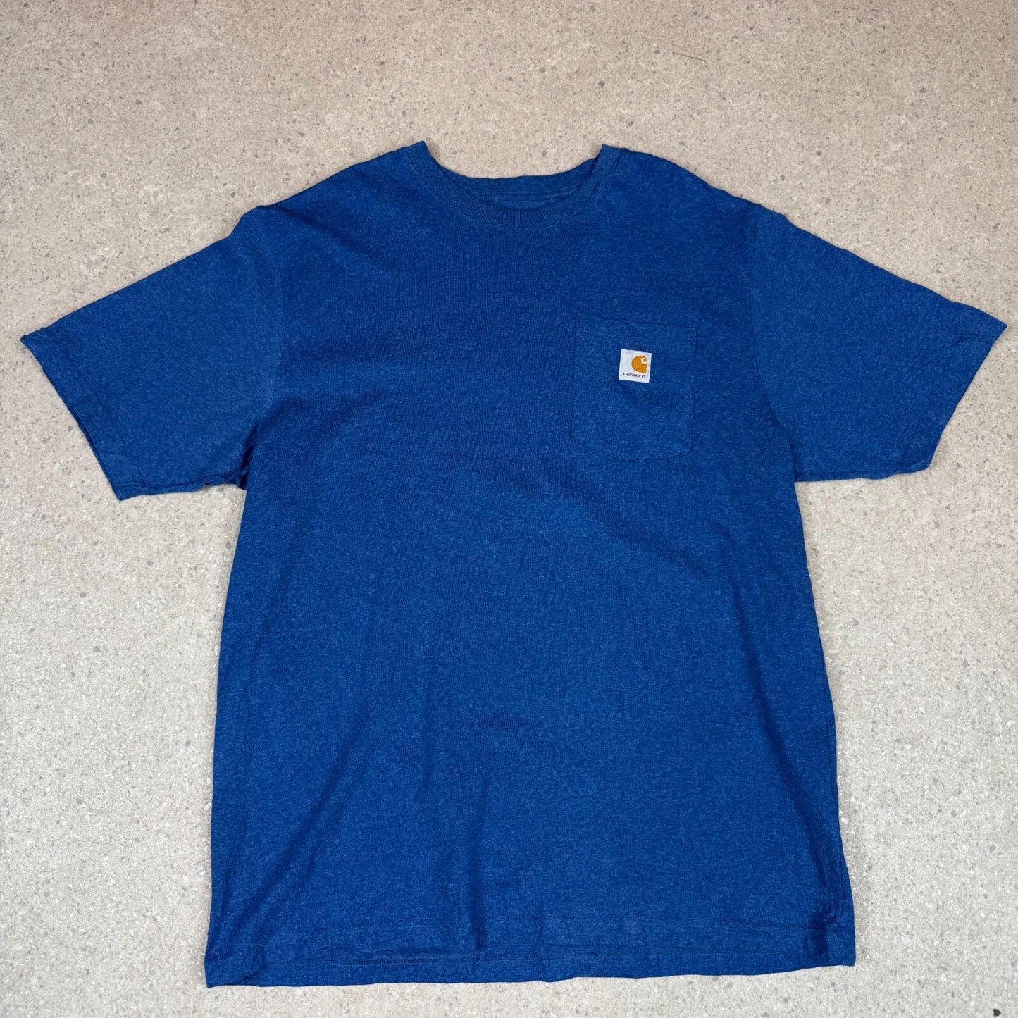Carhartt T Shirt Large Loose Fit Blue Colourway Pocket logo Heavyweight