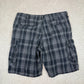 Lee Cargo Shorts 42” Black Check Relaxed Fit Pockets