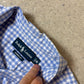 Ralph Lauren Check Shirt Medium Blue White Embroidered Logo Long Sleeve