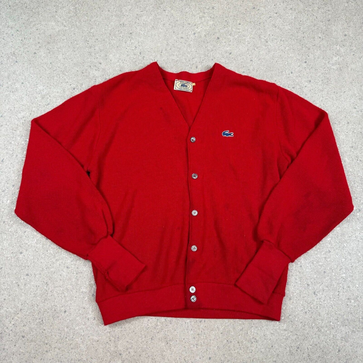 Lacoste Izod Cardigan Medium Red Colourway  V Neck Embroidered Logo