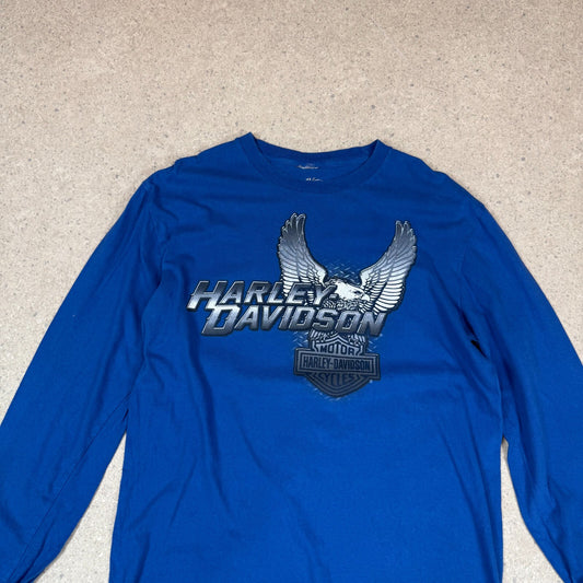 Harley Davidson Large Blue Colours Asheboro NC Long Sleeve