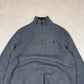 Ralph Lauren 1/4 Zip Jumper Large Grey Colourway Merino Wool Super Soft