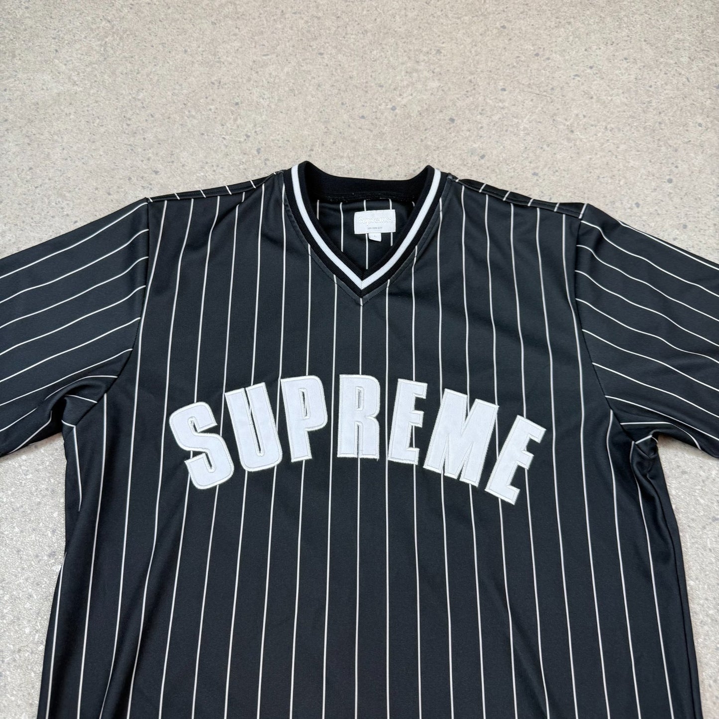 Supreme Baseball Jersey 2017 Large Black White Oversized Fit