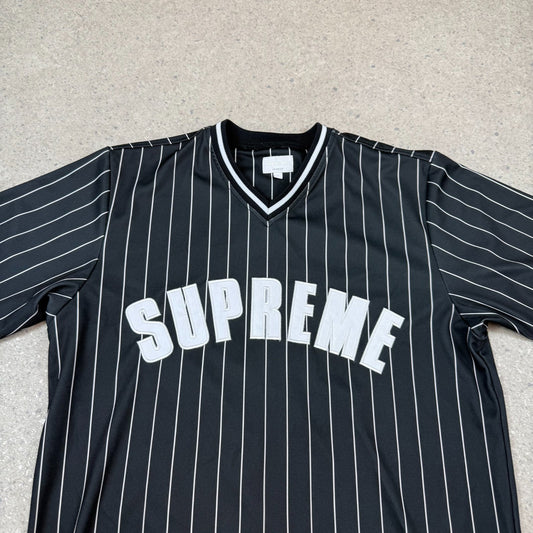 Supreme Baseball Jersey 2017 Large Black White Oversized Fit