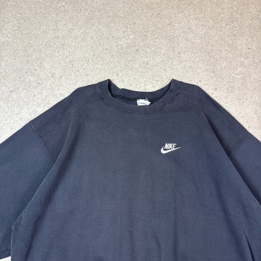 Nike Club Sweater 90s 2XL Black Colourway Made in USA Heavyweight