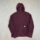 Carhartt Hoodie Small Burgundy Full Zip Hooded