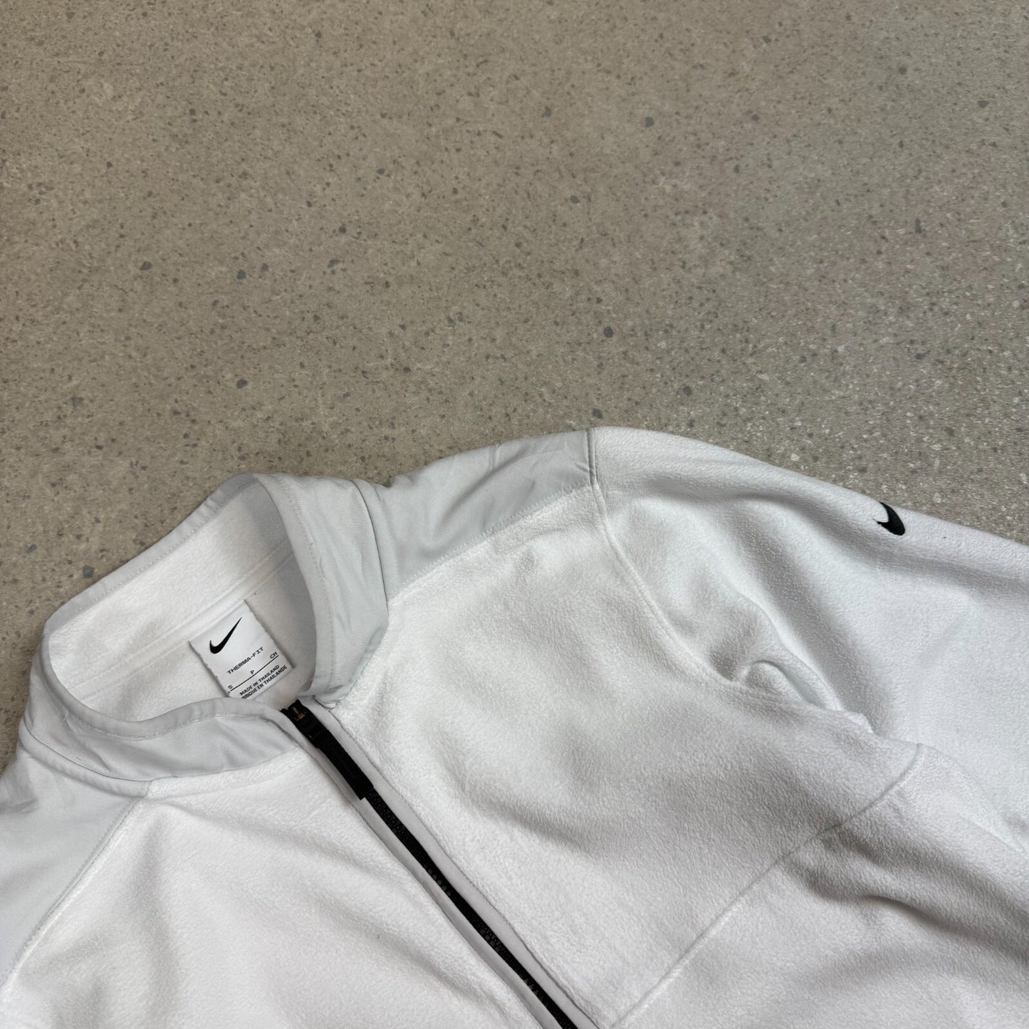 Nike 1/4 Zip Jumper Fleece Small White Colourway Embroidered Swoosh Logo