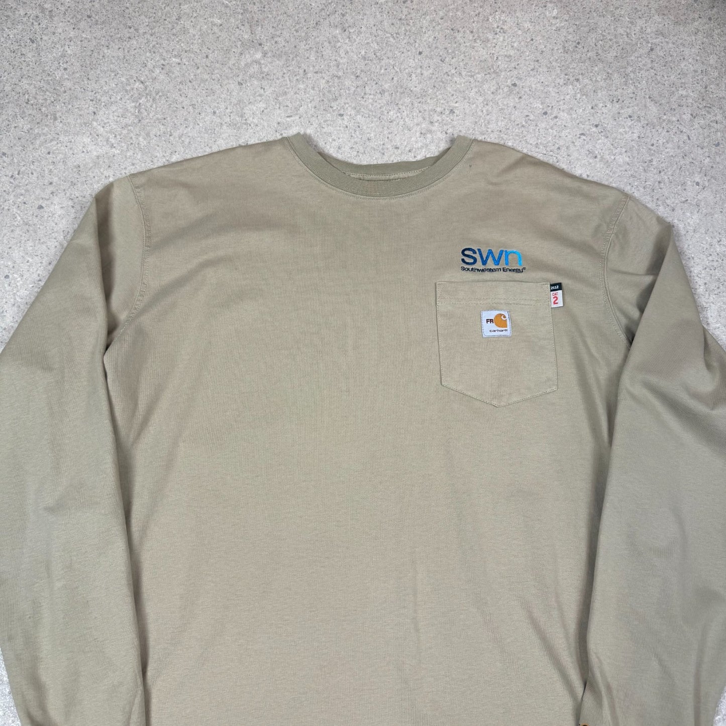 Carhartt Long Sleeeve XLT Beige Colourway Embroidered Logo