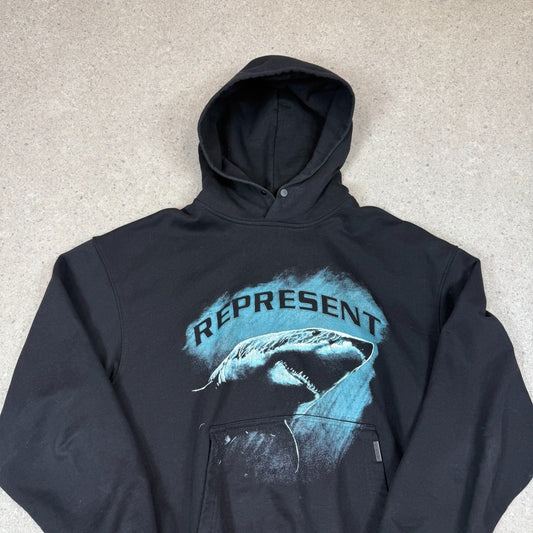 Represent Shark Hoodie Large Shark Relaxed Fit Heavyweight Hooded