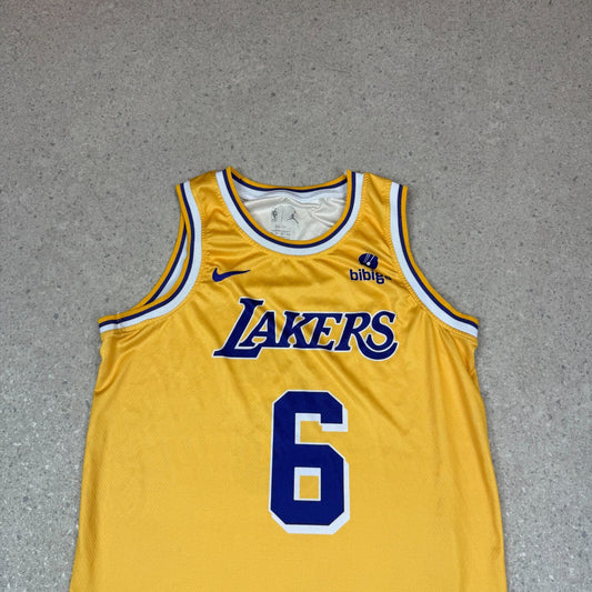 Nike LA Lakers NBA Jersey Small Yellow 6 James