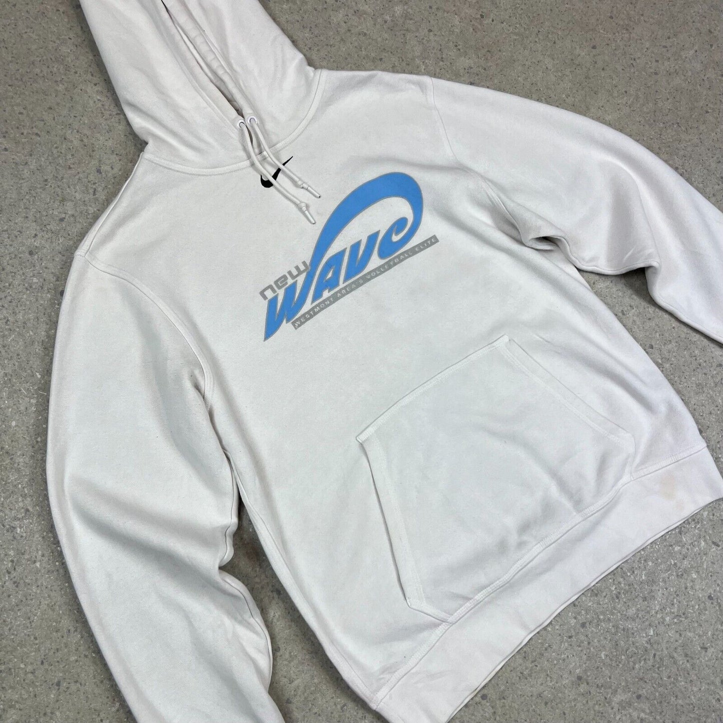 Nike Westmont Volleyball Swoosh Hoodie Small White Hooded New Wave