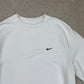 Nike White Medium Silver Tag Small Swoosh Sweatshirt Y2K