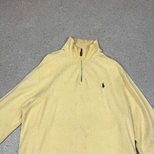 Ralph Lauren 1/4 Zip Jumper Large Yellow Colourway
