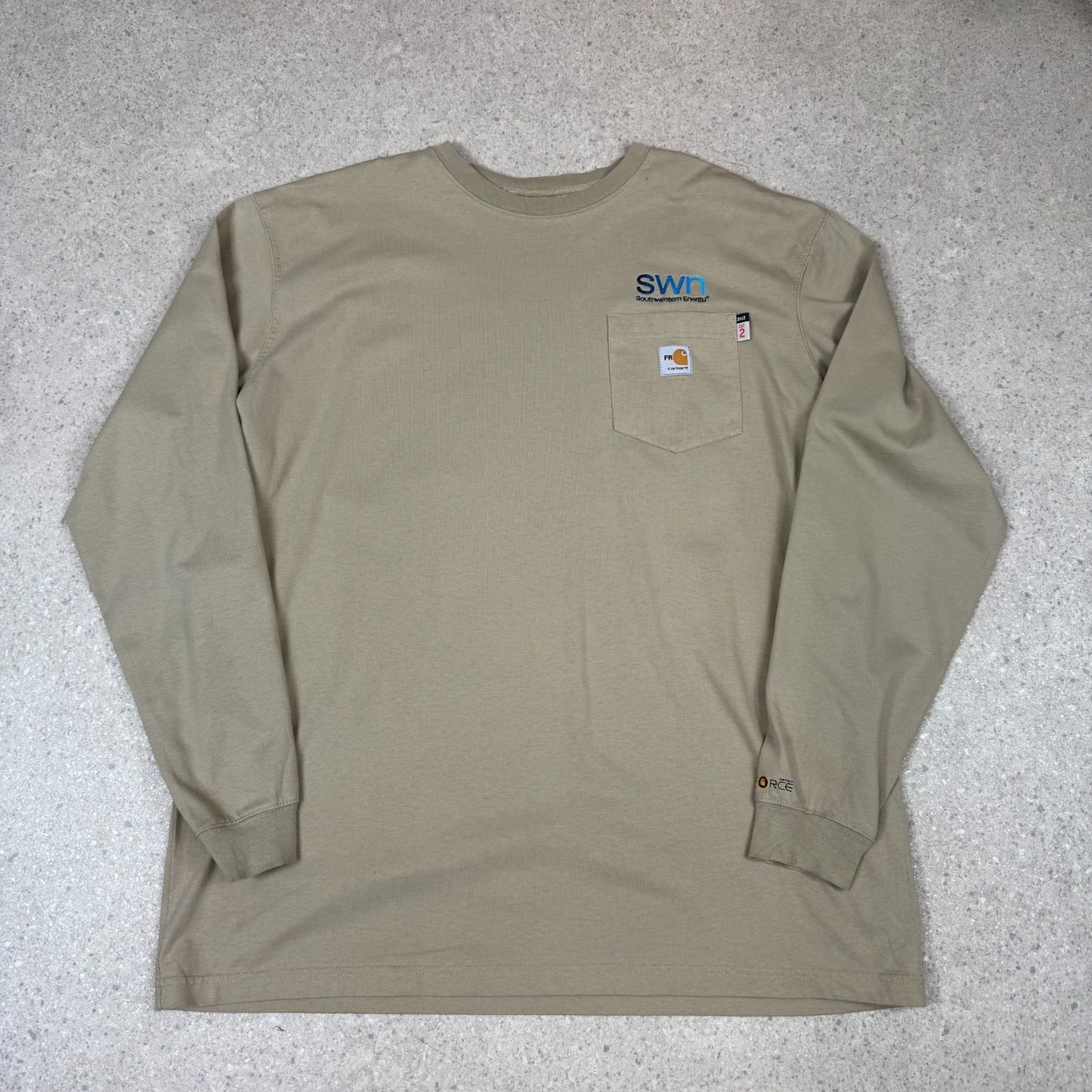 Carhartt Long Sleeeve XLT Beige Colourway Embroidered Logo