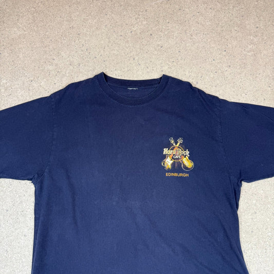 Hard Rock Cafe Edinburgh XL Navy Colourway Oversized Fit Short Sleeve