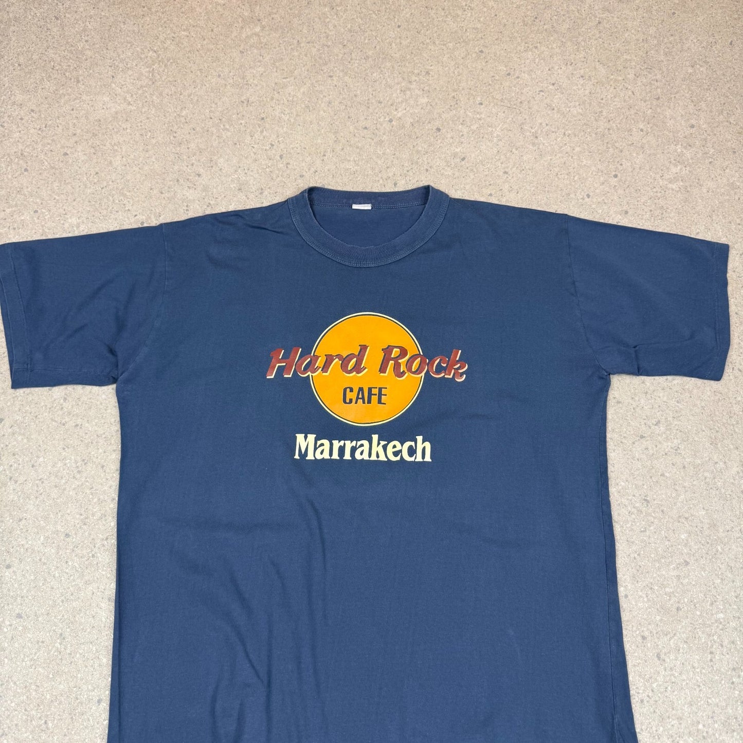 Hard Rock Cafe Marrkech T Shirt XL Blue Colourway Short Sleeve