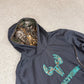 Real Tree Hoodie Small Embroidered Logo Black Grey Hooded
