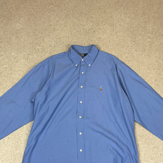 Ralph Lauren Shirt XL Blue Button Up Long Sleeve
