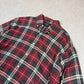 Ralph Lauren Flannel Shirt Large Red Cotton Check Short Sleeve Button Down