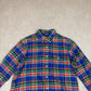 Ralph Lauren Shirt Large Blue Multicolor Check Button Down Long Sleeve
