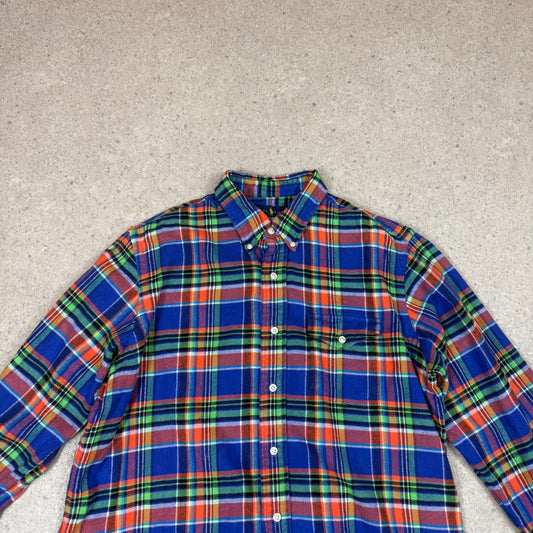 Ralph Lauren Shirt Large Blue Multicolor Check Button Down Long Sleeve
