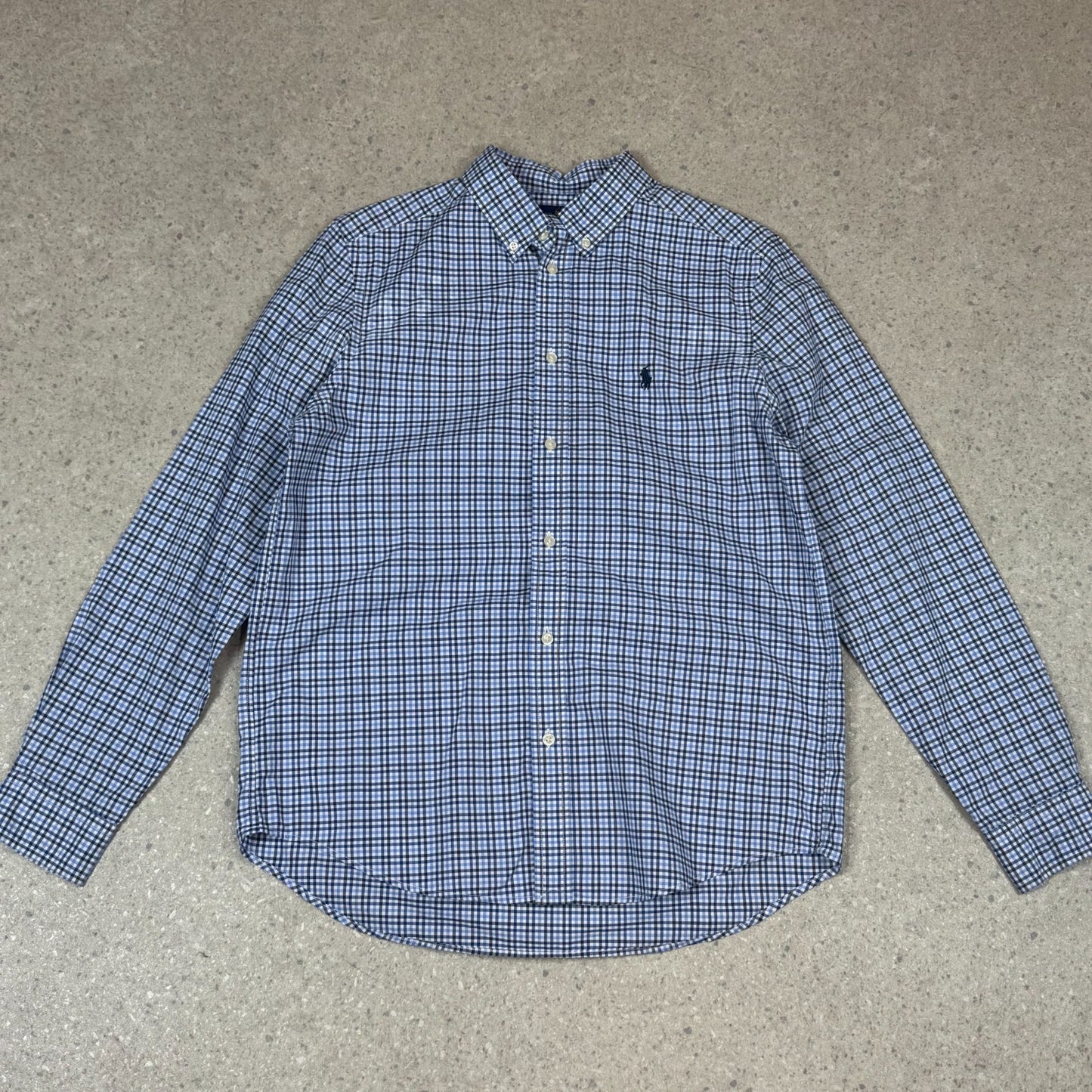 Ralph Lauren Shirt Small Embroidered Logo Blue Check