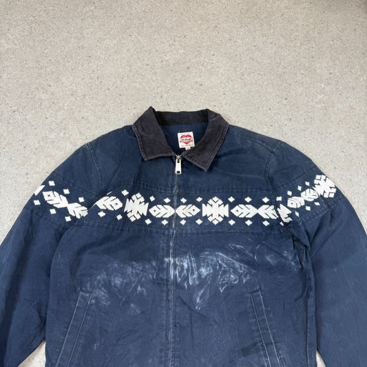 Carhartt K87 Heritage Southwest Jacket Medium Navy Blue Rare 80s