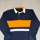 Kappa Rugby Shirt XL / XXL Navy Yellow Long Sleeve