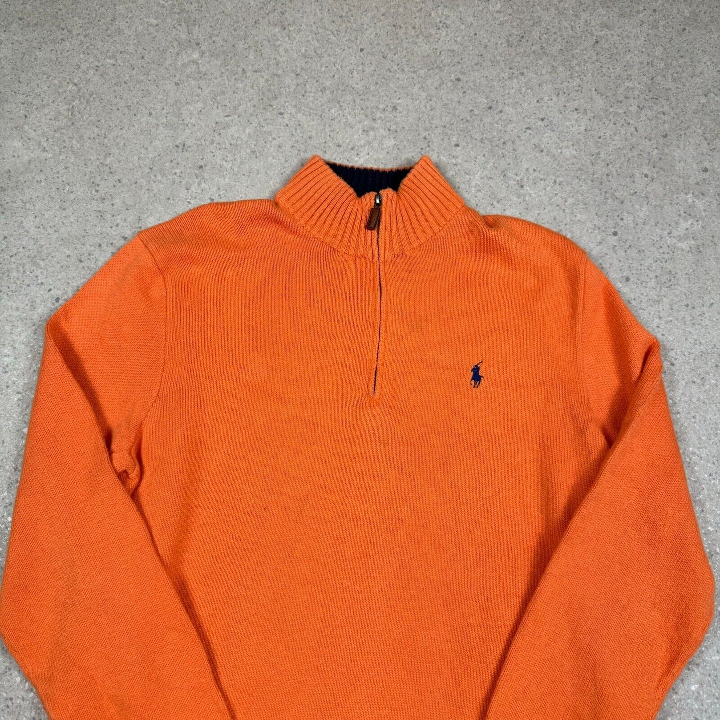 Polo Ralph Lauren 1/4 Zip Jumper XL Orange Cotton