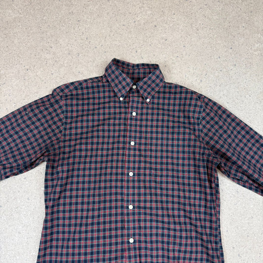 Ralph Lauren Shirt 14.5” Check Long Sleeve Navy Blue Red