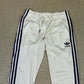 Adidas Joggers S/M White Purple Colourway Vintage 90s Black Stripes