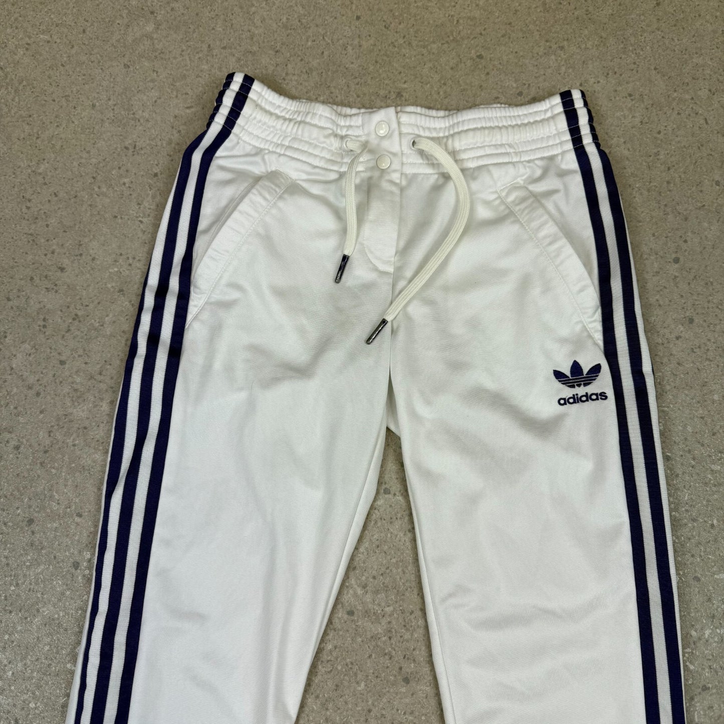 Adidas Joggers S/M White Purple Colourway Vintage 90s Black Stripes