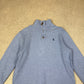 Ralph Lauren 1/4 Zip Jumper Large Baby blue Embroidered Logo
