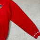 Adidas Sweatshirt Large Red Colourway Big Embroidered Logo Y2K