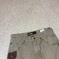 Wrangler Workwear Cargo Shorts 30” Khaki Green Denim Vintage Aesthetic Pockets