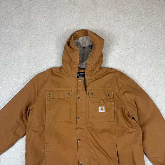 Carhartt Active Sherpa Jacket Large Brown Fleece Lined