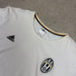 Adidas Juventus T Shirt Large White Black Embroidered Logo Short Sleeve