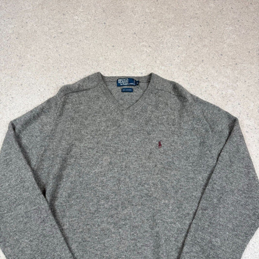 Polo Ralph Lauren V Neck Jumper Medium Wool Knit