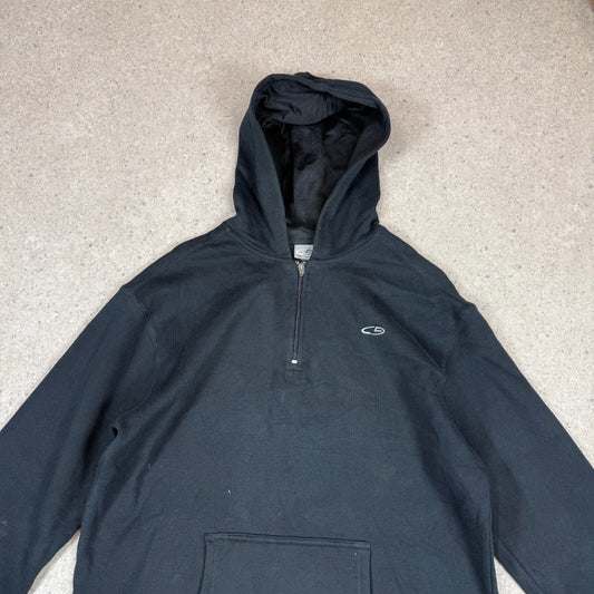 Champion 1/4 Zip Hoodie Medium Black Colourway Embroidered Logo