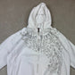 Dickies Zip Up Hoodie Large White Y2K Hooded