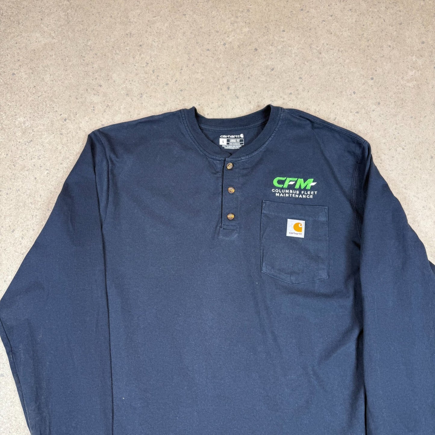 Carhartt Long Sleeve T Shirt Large Navy Colourway Embroidered Logo