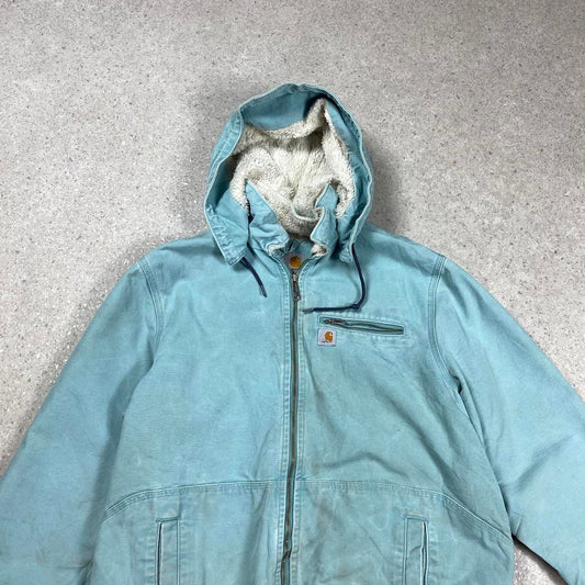 Vintage Carhartt Hooded Jacket light blue XL/XXL