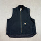 Carhartt Black Winter Vest 2XL Lined Vintage