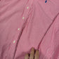 Ralph Lauren Shirt XXL Pink White Striped Embroidered Logo Button Down