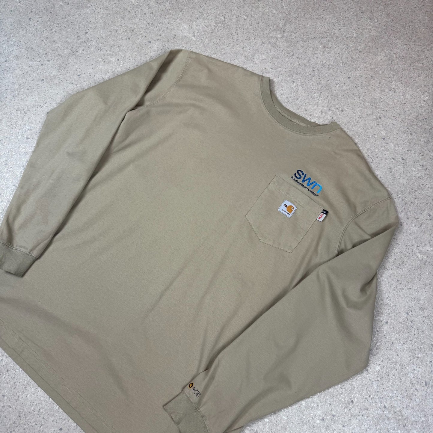 Carhartt Long Sleeeve XLT Beige Colourway Embroidered Logo