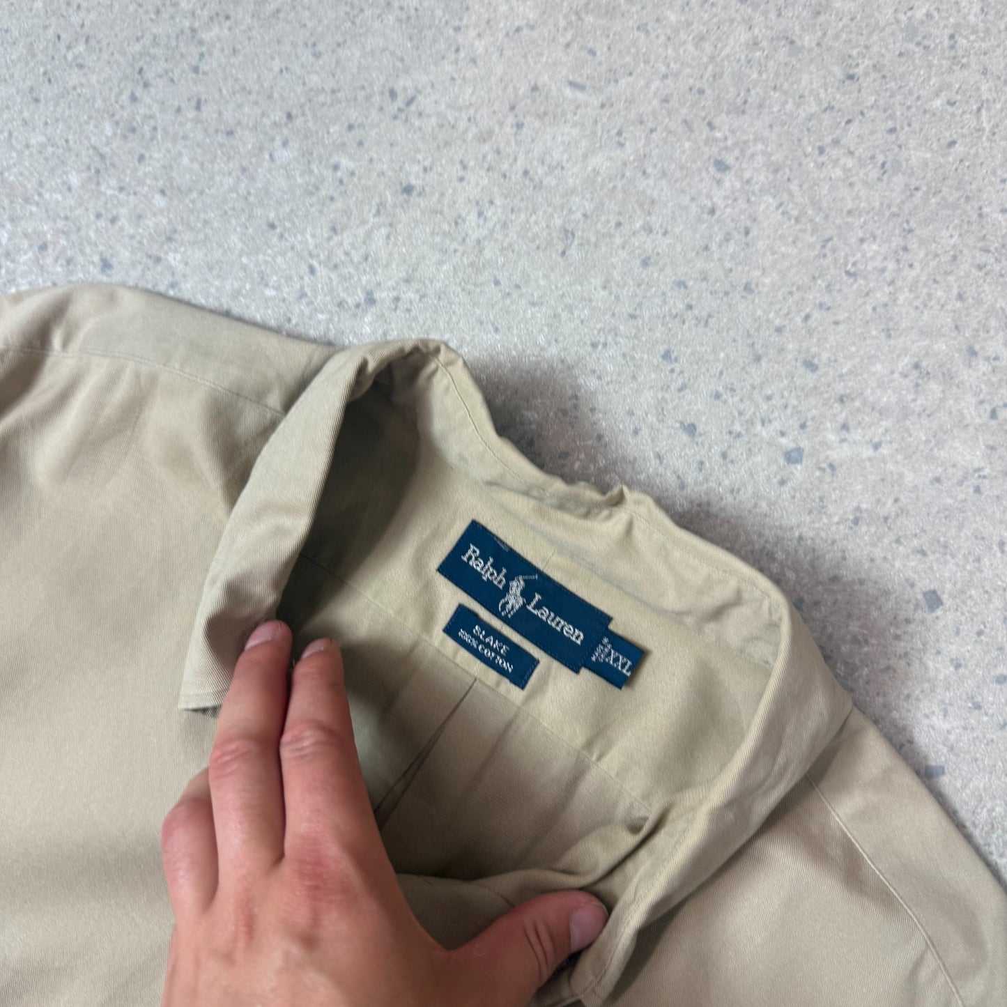 Ralph Lauren Shirt XXL Blake Fit Beige Colourway Embroidered Logo Oversized Fit