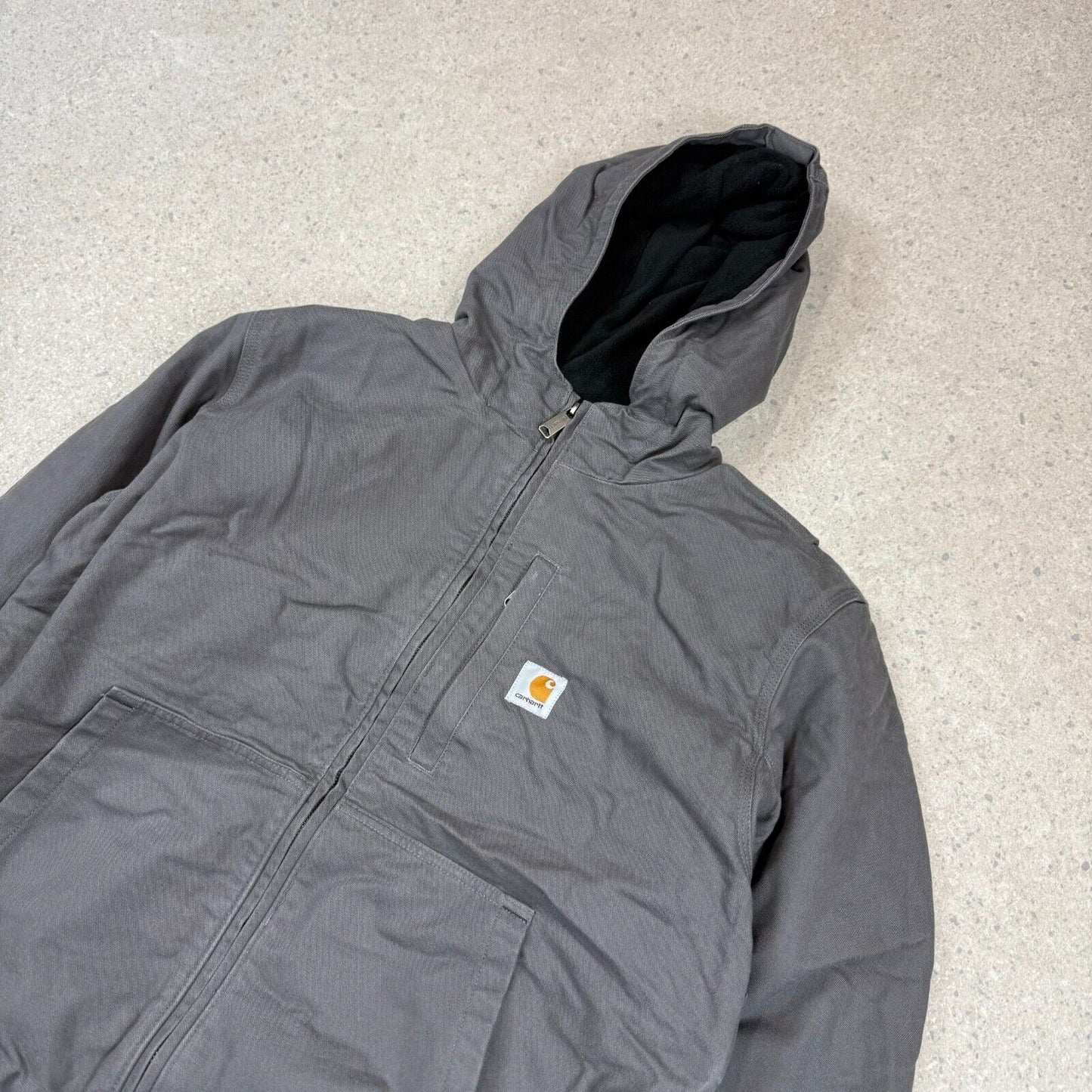 Carhartt Active Canvas Jacket Grey Medium Fleece Lined