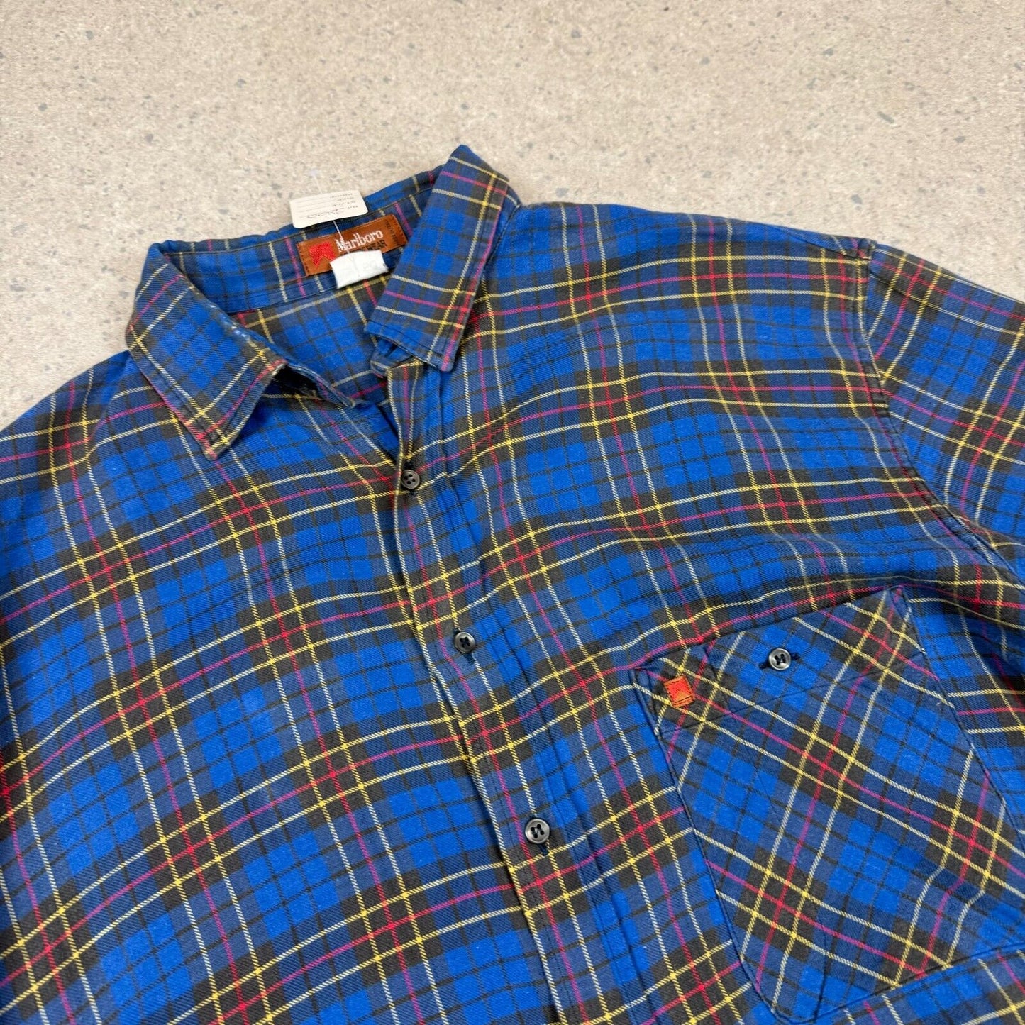 Vintage Marlboro Flannel Shirt Large Blue Colourway